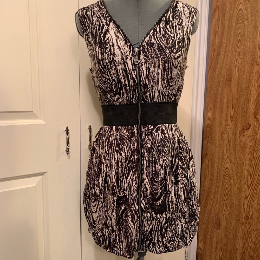 Black & White Zipper Dress